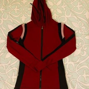 Red and black active sweater